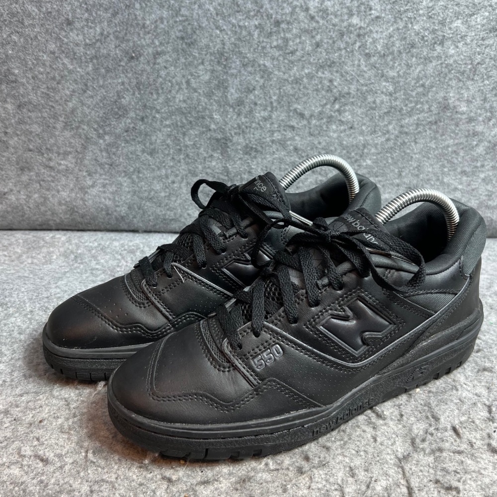 New Balance 550 Triple Black Mens Leather Basketball Sneakers BB550BK1 Low Top 8